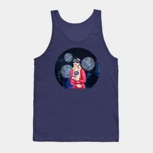 Cyber Girl. Starry night in the city Tank Top